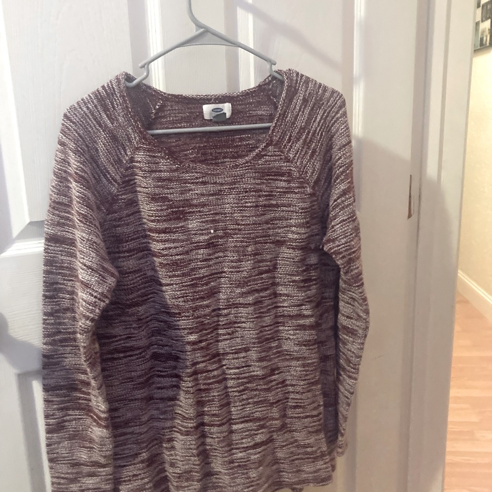 Old Navy, red and white sweater type shirt